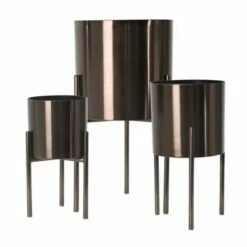 Set of 3 Metal Planters on Stand - Sagebrook Home Gold -Cheap Planters Store unnamed file 5042