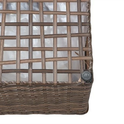 Sunnydaze Decor Sunnydaze 2-Section Rectangle Polyrattan Indoor Planters - 21.5" W x 11.5" D x 9.25" H - Brown - 2-Pack 4 Sunnydaze Decor Sunnydaze 2-Section Rectangle Polyrattan Indoor Planters - 21.5" W x 11.5" D x 9.25" H - Brown - 2-Pack - Image 2