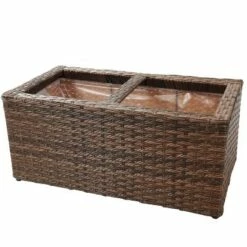 Sunnydaze Decor Sunnydaze 2-Section Rectangle Polyrattan Indoor Planters - 21.5" W x 11.5" D x 9.25" H - Brown - 2-Pack 10 Sunnydaze Decor Sunnydaze 2-Section Rectangle Polyrattan Indoor Planters - 21.5" W x 11.5" D x 9.25" H - Brown - 2-Pack -Cheap Planters Store unnamed file 5046