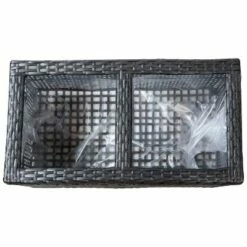 Sunnydaze Decor Sunnydaze 2-Section Rectangle Polyrattan Indoor Planters - 21.5" W x 11.5" D x 9.25" H - Black - 2-Pack -Cheap Planters Store unnamed file 5051