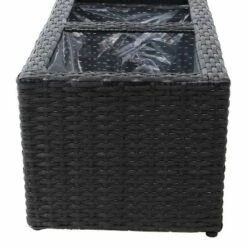 Sunnydaze Decor Sunnydaze 2-Section Rectangle Polyrattan Indoor Planters - 21.5" W x 11.5" D x 9.25" H - Black - 2-Pack -Cheap Planters Store unnamed file 5053