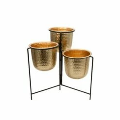 20" Metal Hammered Planter Trio with Stand - Sagebrook Home Gold -Cheap Planters Store unnamed file 5069