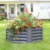 Sunnydaze Decor Sunnydaze Raised Powder-Coated Steel Hexagon Planter Garden Bed Kit for Plants, Flowers, Vegetables and Herbs - 41" W x 16" Deep - Gray -Cheap Planters Store unnamed file 507