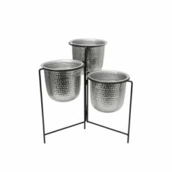 20" Metal Hammered Planter Trio with Stand - Sagebrook Home Gold -Cheap Planters Store unnamed file 5070