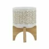 Sagebrook Home 7" Chevron Ceramic Planter with Wood Stand Beige 2 Sagebrook Home 7" Chevron Ceramic Planter with Wood Stand Beige -Cheap Planters Store unnamed file 5091