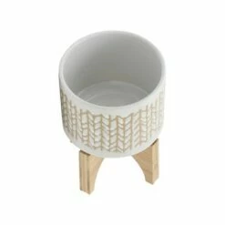 Sagebrook Home 7" Chevron Ceramic Planter with Wood Stand Beige 10 Sagebrook Home 7" Chevron Ceramic Planter with Wood Stand Beige -Cheap Planters Store unnamed file 5093