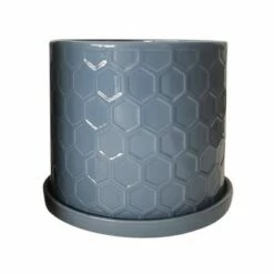 Sagebrook Home Set of 2 Honeycomb Ceramic Planters with Saucers Gray 5 Sagebrook Home Set of 2 Honeycomb Ceramic Planters with Saucers Gray -Cheap Planters Store unnamed file 5098