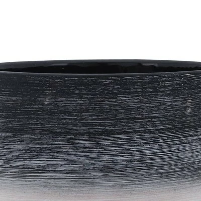 Set of 2 12" Ceramic Planters on Wooden Stand Gray - Sagebrook Home 7 Set of 2 12" Ceramic Planters on Wooden Stand Gray - Sagebrook Home - Image 5