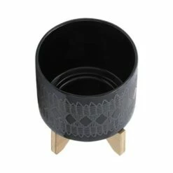 Set of 2 19" Aztec Ceramic Planters On Wooden Stand Black - Sagebrook Home 18 Set of 2 19" Aztec Ceramic Planters On Wooden Stand Black - Sagebrook Home -Cheap Planters Store unnamed file 5122