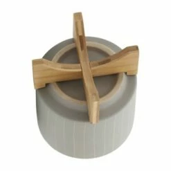 Set of 2 12" Ceramic Stripes Planter with Stand Tan - Sagebrook Home -Cheap Planters Store unnamed file 5130