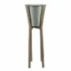 Sagebrook Home Set of 3 Metal Planter with Wood Stand Gray -Cheap Planters Store unnamed file 5133