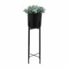 Sagebrook Home Set of 3 Metal Planters on Stand Black