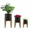 Sagebrook Home Set of 3 Cylinder Metal Planters with Wood Stand Black -Cheap Planters Store unnamed file 5179