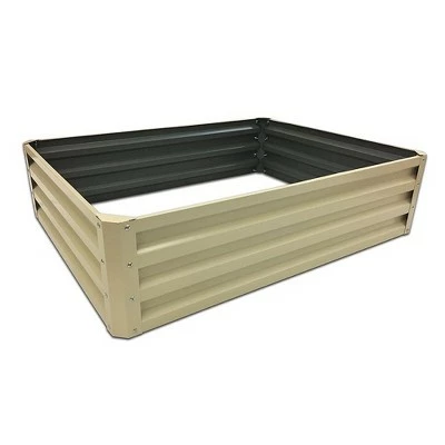 Stratco Raised Galvanized Steel Metal Outdoor Decor Rectangular Garden Bed Veggie Planter Box with 11 Cubic Feet Capacity, 47 x 35 x 12 Inches, Beige 3 Stratco Raised Galvanized Steel Metal Outdoor Decor Rectangular Garden Bed Veggie Planter Box with 11 Cubic Feet Capacity, 47 x 35 x 12 Inches, Beige