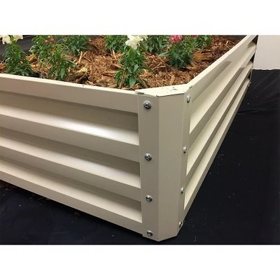 Stratco Raised Galvanized Steel Metal Outdoor Decor Rectangular Garden Bed Veggie Planter Box with 11 Cubic Feet Capacity, 47 x 35 x 12 Inches, Beige 5 Stratco Raised Galvanized Steel Metal Outdoor Decor Rectangular Garden Bed Veggie Planter Box with 11 Cubic Feet Capacity, 47 x 35 x 12 Inches, Beige - Image 3