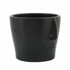 Sagebrook Home 6" Face Ceramic Planter Black