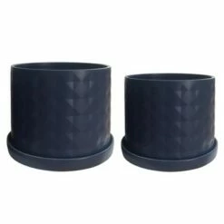 Sagebrook Home Set of 2 Diamond Ceramic Planters with Saucers White 12 Sagebrook Home Set of 2 Diamond Ceramic Planters with Saucers White -Cheap Planters Store unnamed file 5232