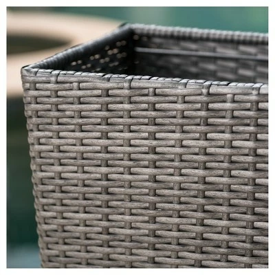 Everest 31" And 23" Cone Column Wicker 2pk Planters - Christopher Knight Home® Brown 4 Everest 31" And 23" Cone Column Wicker 2pk Planters - Christopher Knight Home® Brown - Image 2