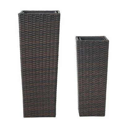 Everest 31" And 23" Cone Column Wicker 2pk Planters - Christopher Knight Home® Brown 7 Everest 31" And 23" Cone Column Wicker 2pk Planters - Christopher Knight Home® Brown - Image 5