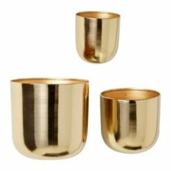 Set of 3 Contemporary Metal Wall Planters - Olivia & May Metallic Gold -Cheap Planters Store unnamed file 5307