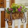 The Lakeside Collection Lakeside Decorative Iron Scrollwork Porch Rail Planter for Flowers, Herbs