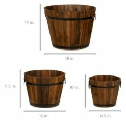 Best Choice Products Set of 3 Rustic Wood Bucket Barrel Flower Garden Planters Set w/ Drainage Holes, Multiple Sizes 13 Best Choice Products Set of 3 Rustic Wood Bucket Barrel Flower Garden Planters Set w/ Drainage Holes, Multiple Sizes -Cheap Planters Store unnamed file 5322