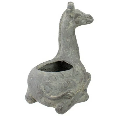 Northlight 16" Gray Seated Giraffe Outdoor Garden Planter 5 Northlight 16" Gray Seated Giraffe Outdoor Garden Planter - Image 3