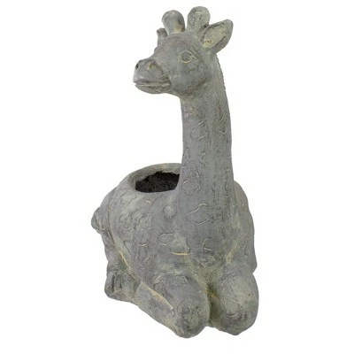 Northlight 16" Gray Seated Giraffe Outdoor Garden Planter 6 Northlight 16" Gray Seated Giraffe Outdoor Garden Planter - Image 4