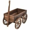 Costway Wood Wagon Flower Planter Pot Stand W/Wheels Home Garden Outdoor Decor -Cheap Planters Store unnamed file 5378
