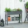 Outsunny 41" x 15" x 32" Raised Garden Bed Elevated with 2 Wheels, Bottom Shelf for Storing Tools, & Water Drainage Hole -Cheap Planters Store unnamed file 5393