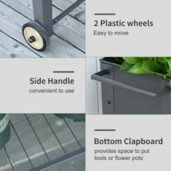 Outsunny 41" x 15" x 32" Raised Garden Bed Elevated with 2 Wheels, Bottom Shelf for Storing Tools, & Water Drainage Hole 12 Outsunny 41" x 15" x 32" Raised Garden Bed Elevated with 2 Wheels, Bottom Shelf for Storing Tools, & Water Drainage Hole -Cheap Planters Store unnamed file 5395