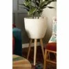 Modern Clay Plant Stand with Tripod Wood Base - Olivia & May White 2 Modern Clay Plant Stand with Tripod Wood Base - Olivia & May White -Cheap Planters Store unnamed file 5401