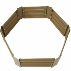 Sunnydaze Decor Sunnydaze Raised Hot Dip Galvanized Steel Hexagon Garden Bed for Plants, Vegetables, and Flowers - 40" W x 11" Deep - Brown -Cheap Planters Store unnamed file 542