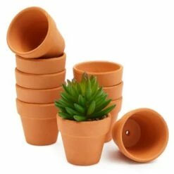 Juvale 10 Pack Terra Cotta Clay Pots, Small Plant Pots, Planters for Succulents & Cactus 2.6 x 2.6 x 2.5"