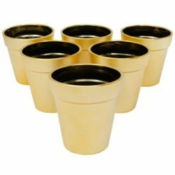 Juvale 6 Pack Mini Plant Pots for Flower and Succulent Display (Gold, 3.6 In) -Cheap Planters Store unnamed file 5432