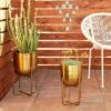 Set of 2 Contemporary Metal Planters in Stands - Olivia & May Metallic Gold -Cheap Planters Store unnamed file 5435