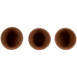 Set of 3 Natural Handthrown Terracotta Embossed Stamped Planters - Foreside Home & Garden
