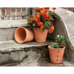Set of 3 Natural Handthrown Terracotta Embossed Stamped Planters - Foreside Home & Garden -Cheap Planters Store unnamed file 5448