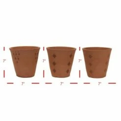 Set of 3 Natural Handthrown Terracotta Embossed Stamped Planters - Foreside Home & Garden -Cheap Planters Store unnamed file 5450