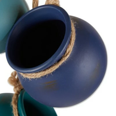 Zingz & Thingz Zingz & Thingz 23" Indoor/Outdoor Dangling Terracotta Mini Pots Blue Tones 3 Zingz & Thingz Zingz & Thingz 23" Indoor/Outdoor Dangling Terracotta Mini Pots Blue Tones