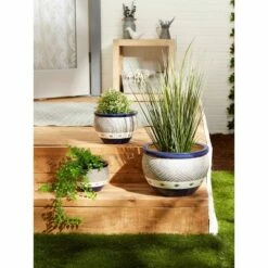 Zingz & Thingz 13.6" Indoor/Outdoor Ceramic Planter Trio Cobalt - Zings & Thingz -Cheap Planters Store unnamed file 5465