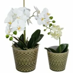 Napa Home & Garden Set of 2 Green Geometric Patterned Planters 6.5" -Cheap Planters Store unnamed file 5494
