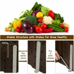 Costway 48.5'' Raised Garden Bed Square Plant Box Planter Flower Vegetable Brown -Cheap Planters Store unnamed file 551