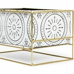 Farmlyn Creek Rectangle Planter with Stand for Indoor Plants, Succulents, White, 6.5x10.5x6.25 in -Cheap Planters Store unnamed file 5548