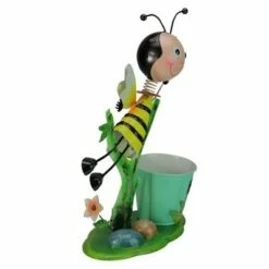 Northlight 17" Bee and Flowers Spring Outdoor Garden Planter - Green/Yellow