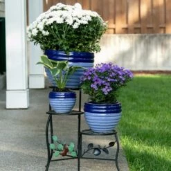 Zingz & Thingz Set of 3 Indoor/Outdoor Ceramic Planters Duo Blue Tone - Zings & Thingz -Cheap Planters Store unnamed file 5565