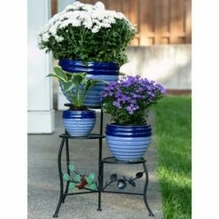 Zingz & Thingz Set of 3 Indoor/Outdoor Ceramic Planters Duo Blue Tone - Zings & Thingz -Cheap Planters Store unnamed file 5566