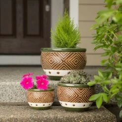 Zingz & Thingz Set of 3 Indoor/Outdoor Ceramic Planters Jade - Zings & Thingz -Cheap Planters Store unnamed file 5571