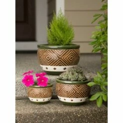 Zingz & Thingz Set of 3 Indoor/Outdoor Ceramic Planters Jade - Zings & Thingz -Cheap Planters Store unnamed file 5572
