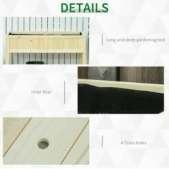Outsunny Elevated Raised Garden Bed with Space-Saving Folding Design 4 Water Drainage Holes & Included Inner Liner -Cheap Planters Store unnamed file 562